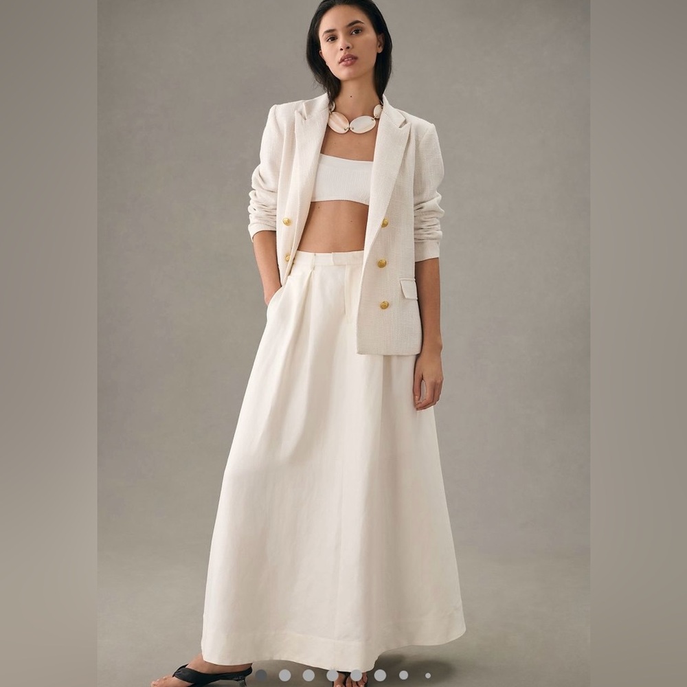 By Anthropologie pleated maxi skirt, brand new.